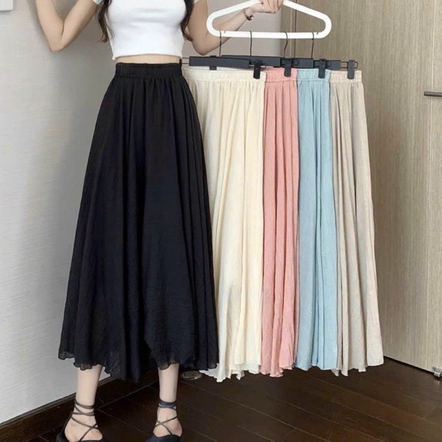 CHÂN VÁY ĐŨI TƠ CỰC XINH 2 LỚP (KÈM ẢNH THẬT)