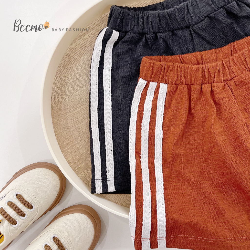 Bộ polo cotton cộc tay in gấu tay raglan Beemo cho bé