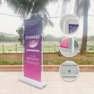Standee ngoài trời | khung standee | giá treo kiểu cửa chân đế nước cản gió | lst