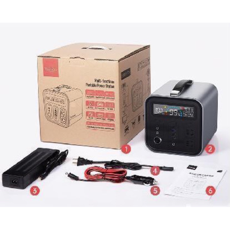 Trạm Sạc Dự Phòng Khẩn Cấp Yoobao EN600S Dung Lượng Lớn 148800mAh/ 600W/ Sạc Nhanh PD 60W Tích Hợp Đèn Pin Có Thể Mang Đ
