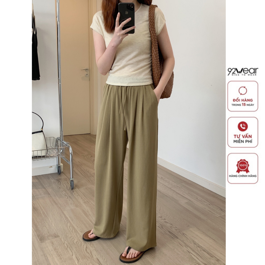 Quần suông 92WEAR, Chất vải Tuytsi hàn QDW2113