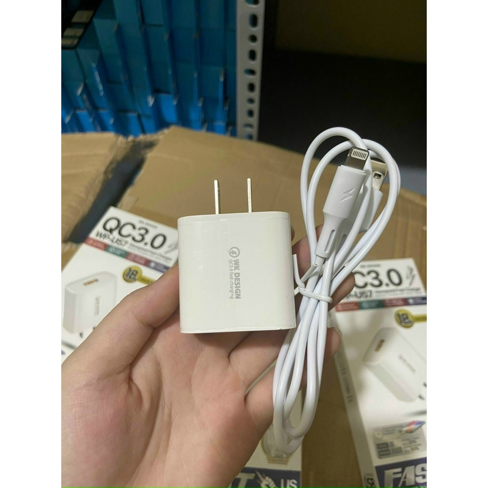 Bộ Sạc Nhanh 18W WEKOME WP U57 dành cho mọi loại điện thoại 6/7/8/x/11/12/13/14 pro/promax samsung,androi
