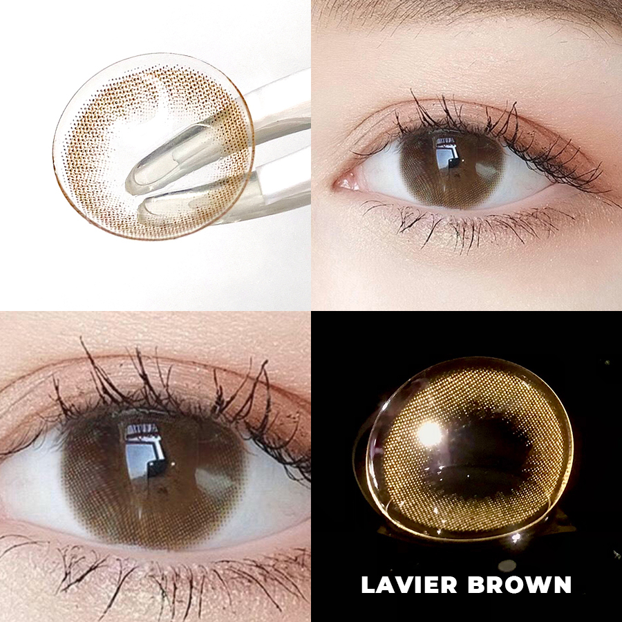 Kính áp tròng, Lens 3 tháng CARAS.E – LAVIER Premium màu BROWN đeo 14h/ngày  - CARAS.E