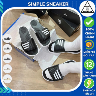 Dép Alphabounce 2.0 Chính Hãng 💙SIMPLE SNEAKER💙 Adidas Alphabounce Slide Dép Quai Ngang Nam Nữ Màu Đen Trắng [GY9415]