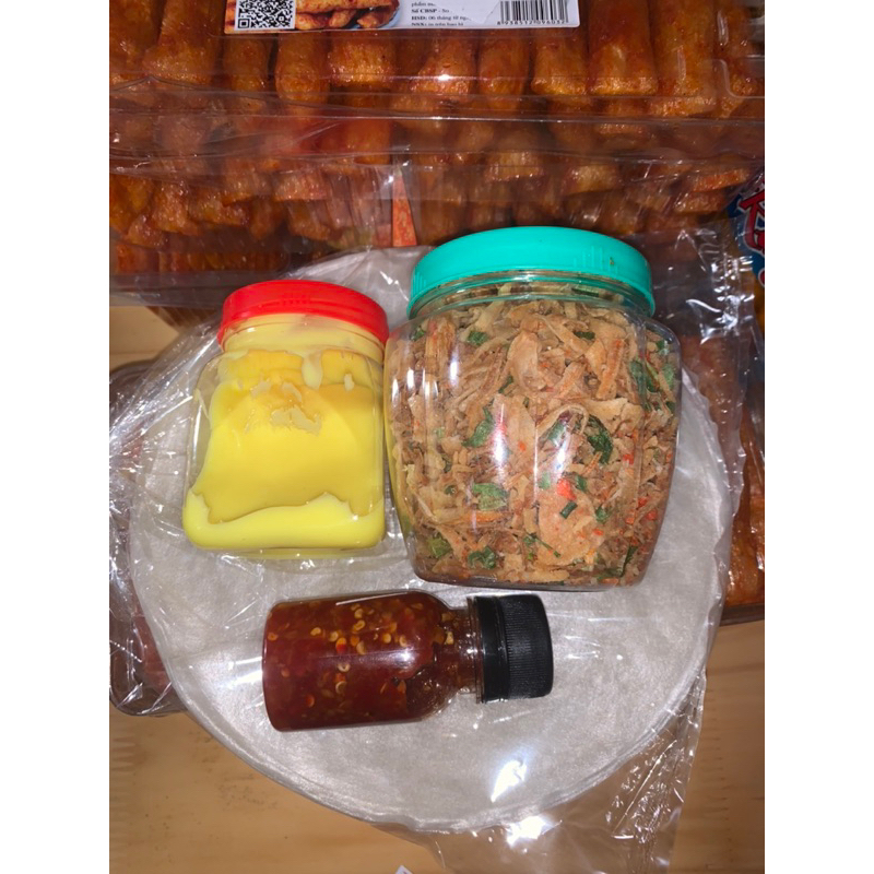 Bánh Tráng Phơi Sương, Dẻo Tôm Muối Tép Hành Phi Bơ Béo Sốt Ớt rim Siêu Tiết Kiệm