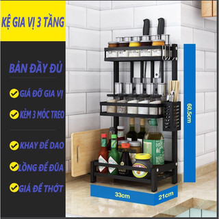 Kệ nhà bếp kệ gia vị - kệ để đồ nhà bếp sơn tĩnh điện 3 lớp cao cấp