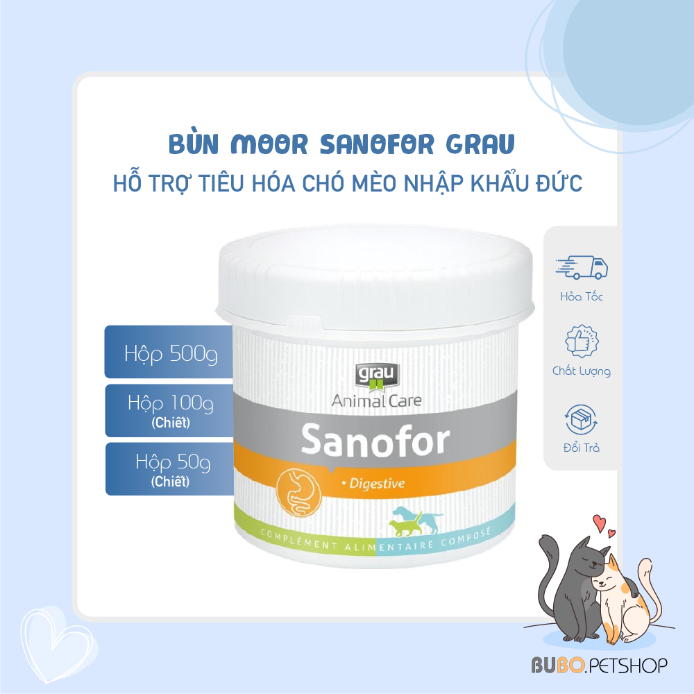 BÙN MOOR SANOFOR GRAU HỖ TRỢ TIÊU HÓA CHÓ MÈO NHẬP KHẨU ĐỨC CÓ BÁN LẺ