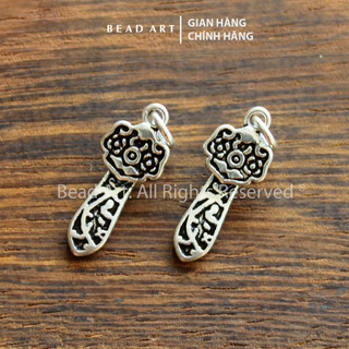 [1 Cái] 21.5x8.5MM Charm Gậy Ngọc Như Ý Bạc 925, Phụ Kiện Phối Vòng Tay Phong Thuỷ, Chuỗi Hạt, Trang Sức S50 - Bead Art