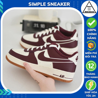 Giày Nike Air Force 1 Team Red Chính Hãng 💙SIMPLE SNEAKER💙 AF1 Low Team Red Gum Màu Đỏ Đô [DQ5972-100]
