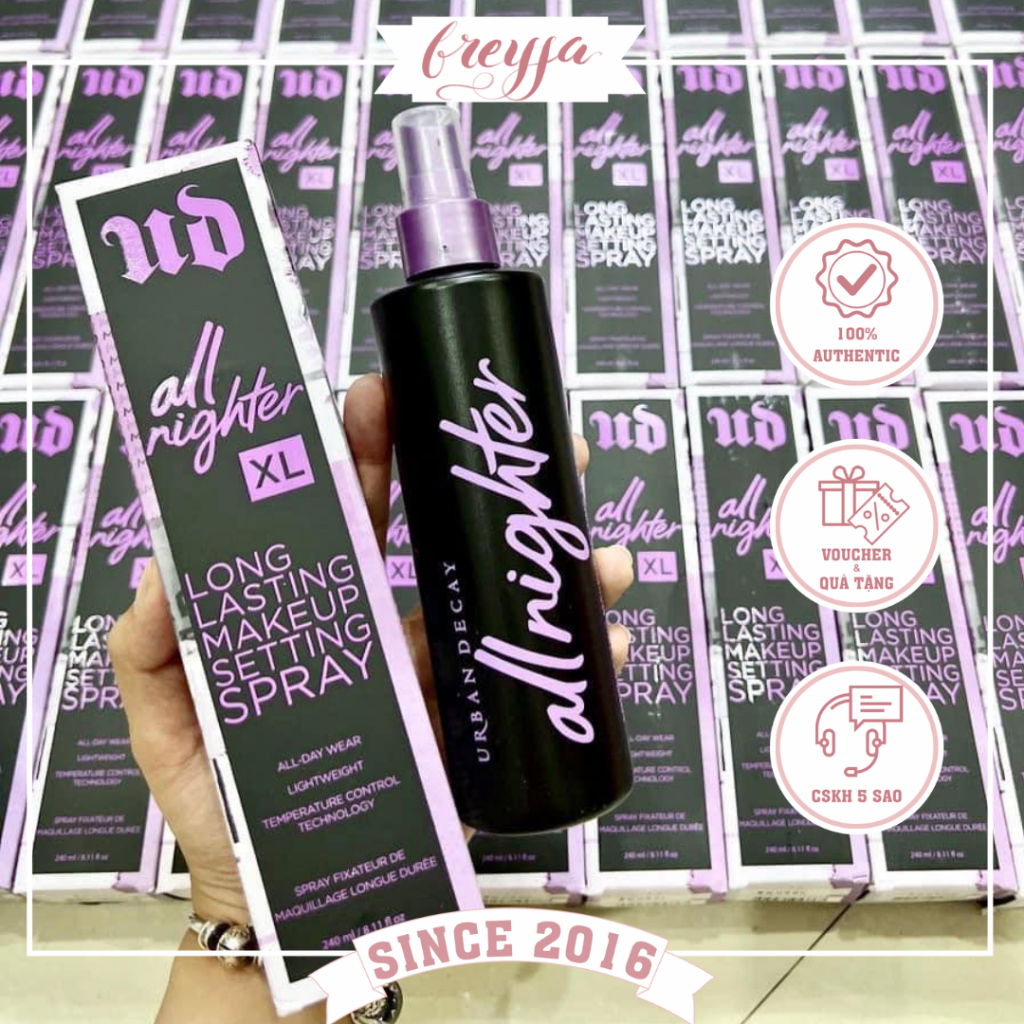 Xịt Khoáng Urban Decay Matte UNBOX All Nighter Long Lasting Makeup Setting Spray, Phù Hợp Mọi Loại Da, Siêu Tiện Lợi Nha