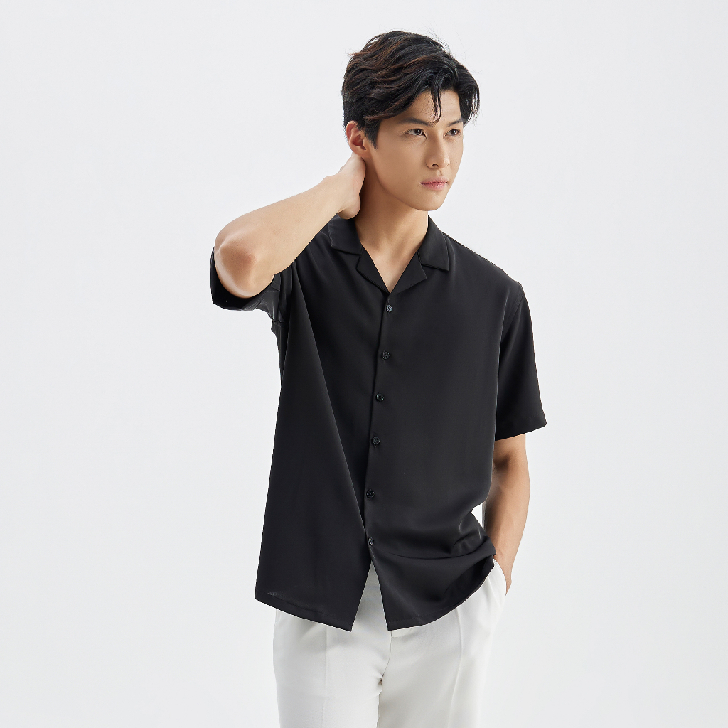 Áo sơ mi cuban shirt vải lụa bamboo cao cấp JBAGY JS0208