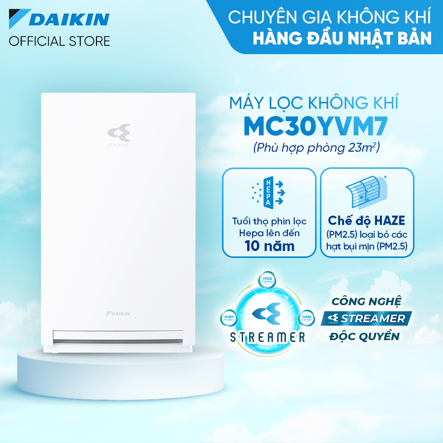 Máy Lọc không khí Daikin MC30YVM7 - Phù hợp phòng 23m2-Công nghệ Streamer | BigBuy360 - bigbuy360.vn