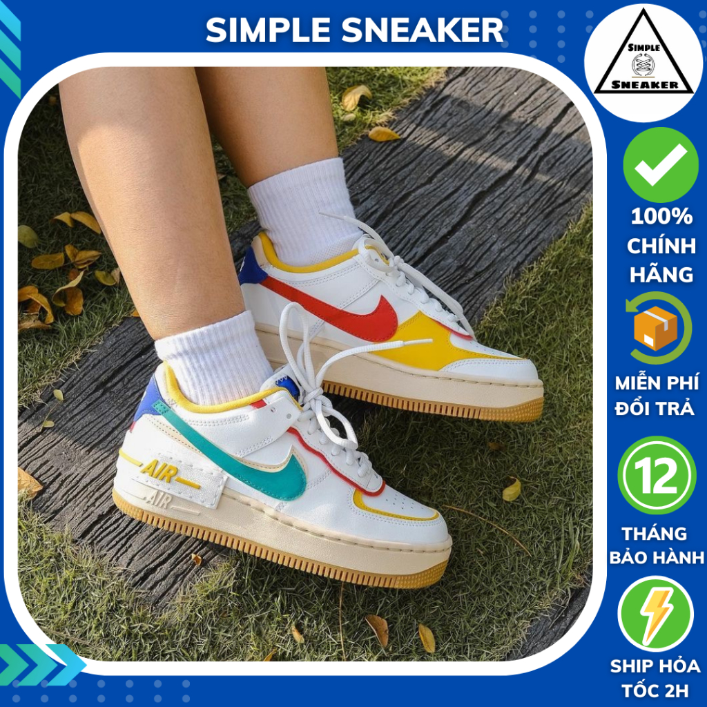 Giày Nike Air Force 1 Shadow Summit White Orche Chính Hãng 💙SIMPLE SNEAKER💙 AF1 Shadow Nữ Multicolor [CI0919-118]