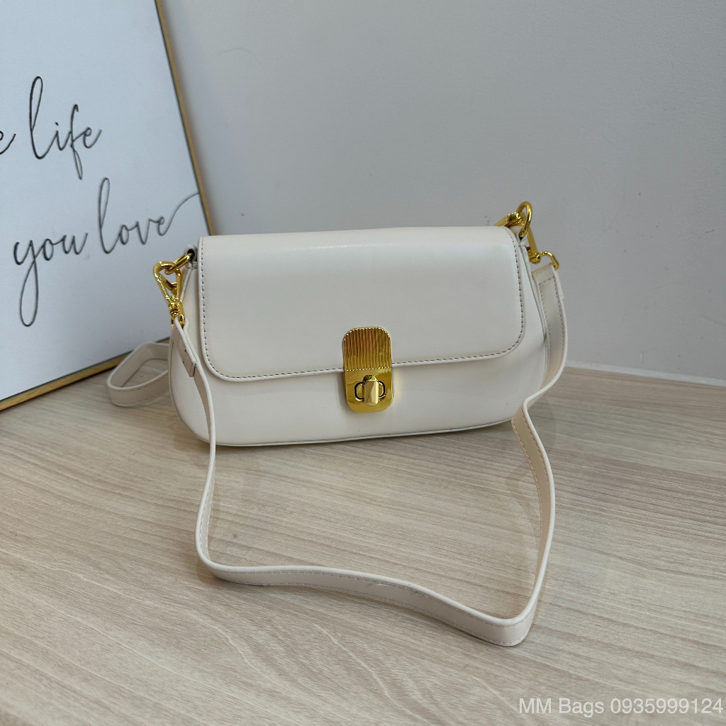 Túi đeo chéo nữ dáng bầu túi xách nữ da mịn sang chảnh MM Bags 2023