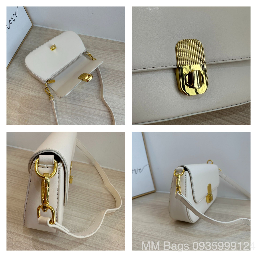 Túi đeo chéo nữ dáng bầu túi xách nữ da mịn sang chảnh MM Bags 2023