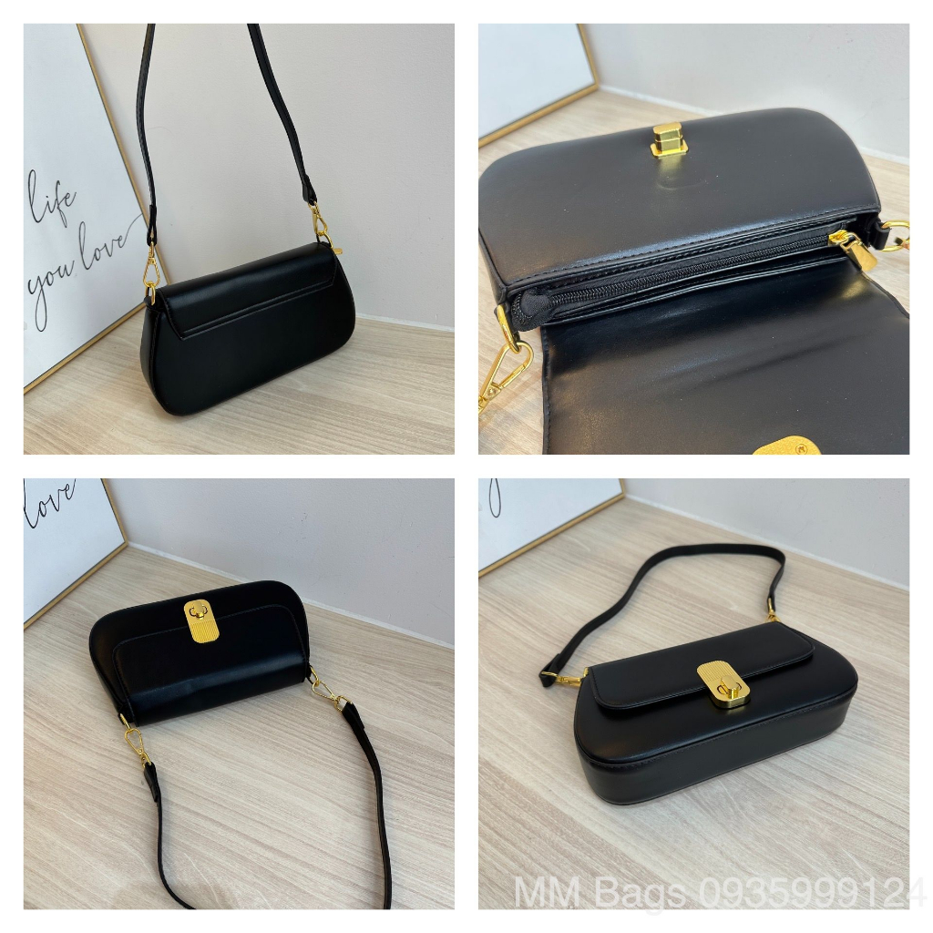 Túi đeo chéo nữ dáng bầu túi xách nữ da mịn sang chảnh MM Bags 2023