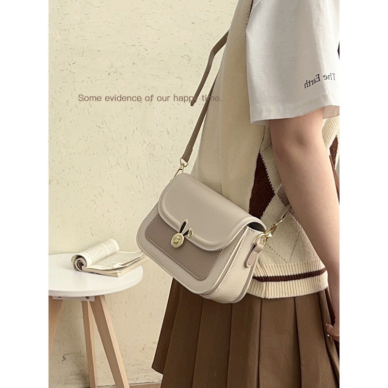 Túi đeo chéo nữ MM Bags túi xách nữ 3 ngăn khoá thỏ phong cách Hàn 2023