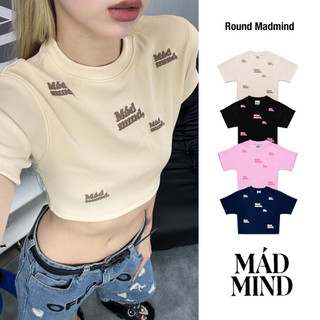 [XẢ HÀNG] MADMIND® Chính Hãng - Áo Phông Croptop In Nổi Round Madmind Sang Chảnh, Tay Ngắn - Form Ôm Body