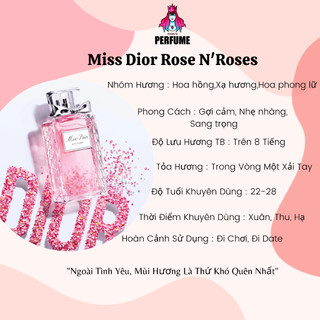 [Chính Hãng] Nước Hoa Nữ 𝗠𝗹𝗦𝗦 𝗗𝗹𝟬𝗥 𝗥𝗼𝘀𝗲 𝗻 𝗥𝗼𝘀𝗲_Dung Tích 2/5/10ml