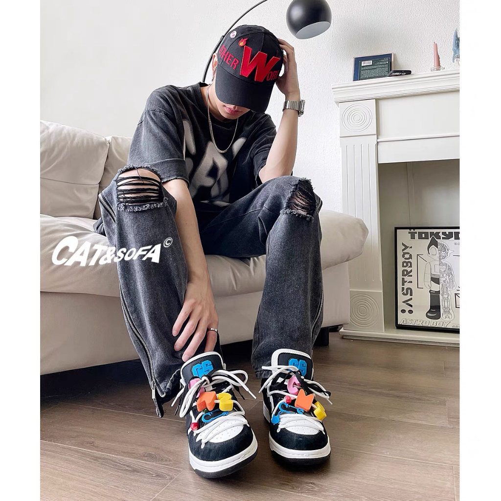 CAT & SOFA - Giày Colorful Bricks đen chính hãng AC305