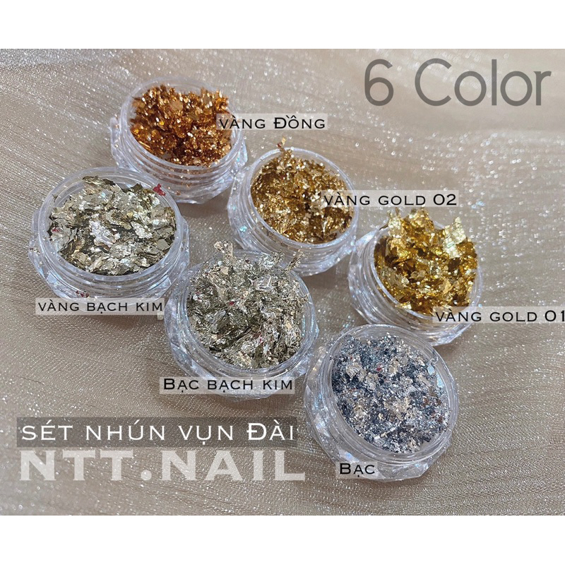Sét nhún vụn Đài 6 màu trang trí móng