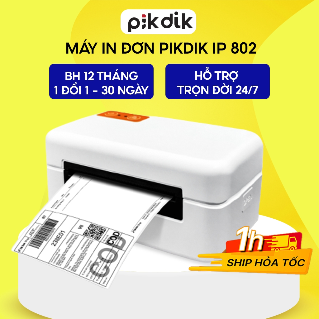 Máy in nhiệt mini PIKDIK 802 in đơn hàng, in tem, mã vận đơn, mã vạch, phiếu gửi hàng - Máy in đơn hàng qua máy tính