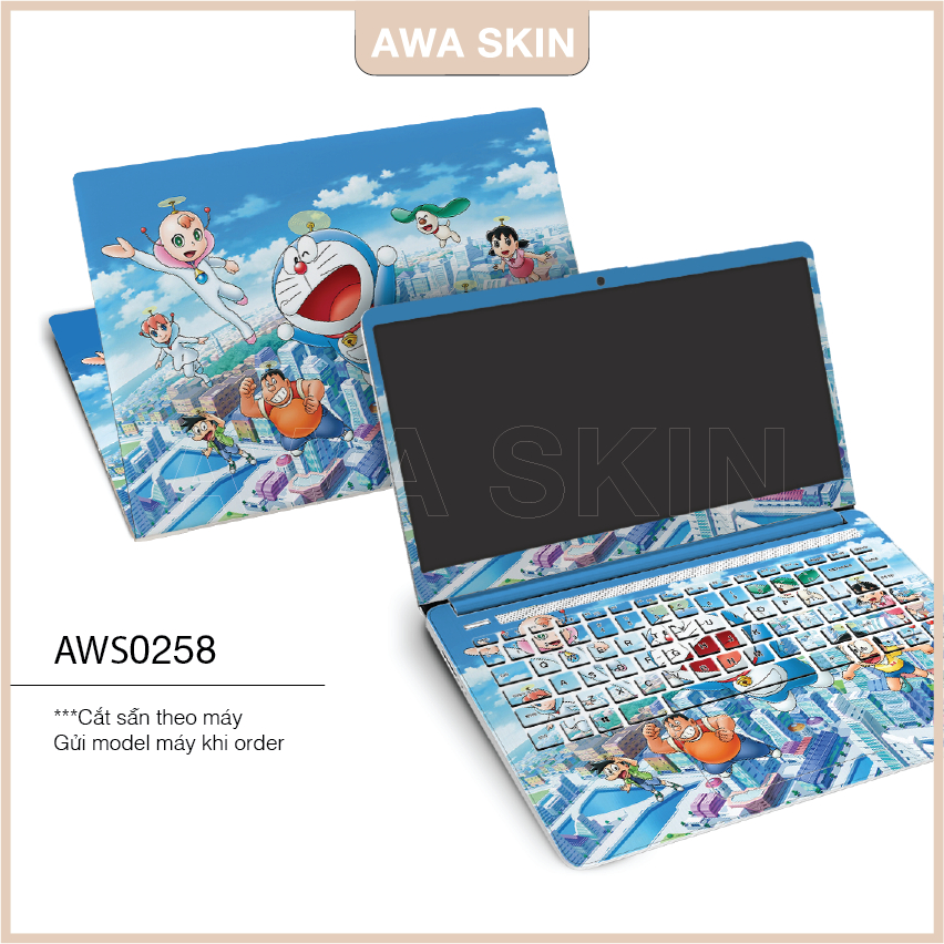Decal Dán Laptop Họa Doraemon AWA SKIN - Skin Cắt Dễ Dán Cho Tất Cả Dòng Máy