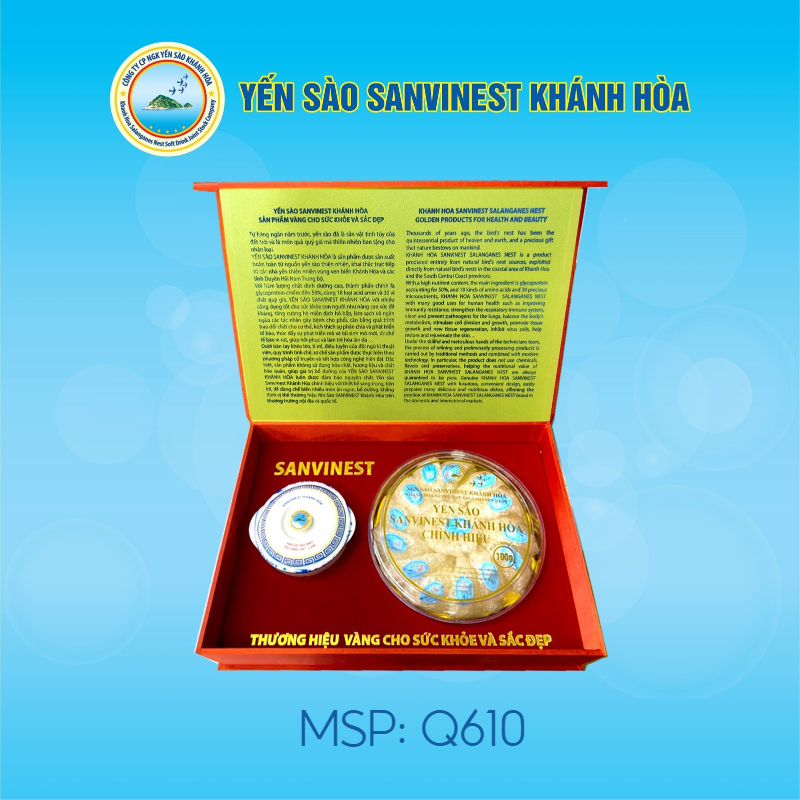 Yến sào Sanvinest Khánh Hòa Chính hiệu - Tổ Yến sào Tinh chế 100g - Q610