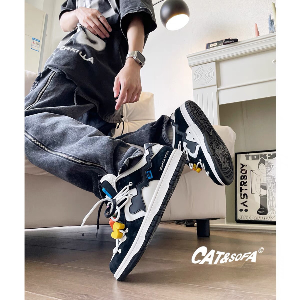 CAT & SOFA - Giày Colorful Bricks đen chính hãng AC305