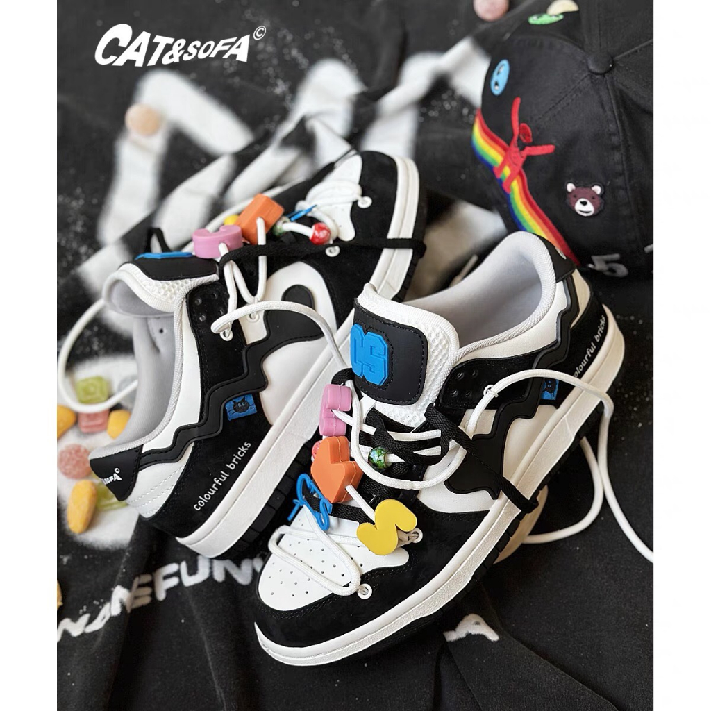 CAT & SOFA - Giày Colorful Bricks đen chính hãng AC305