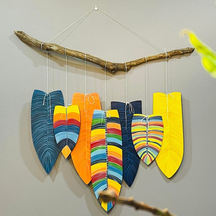 Bộ tranh treo lá gỗ - Tranh treo lá thủ công trang trí tường - Trang trí decor nhà cửa