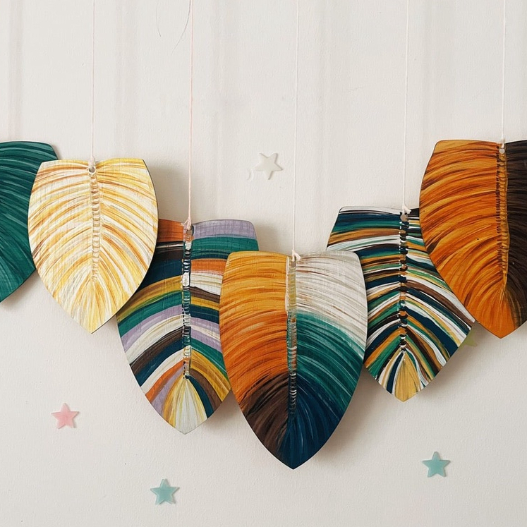 Bộ tranh treo lá gỗ - Tranh treo lá thủ công trang trí tường - Trang trí decor nhà cửa