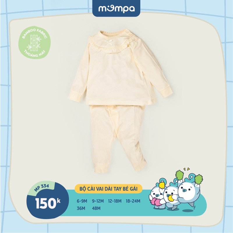 Bộ mompa dài tay Bamboo cho bé gái