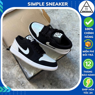 Giày nike jordan 1 low diamond shorts chính hãng 💙simple sneaker💙 air jordan 1 diamond màu trắng đen
