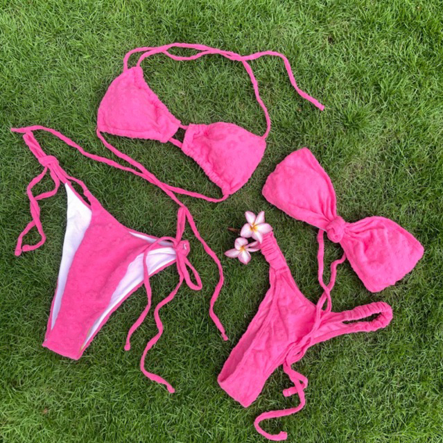 Bikini nhung hoa nổi cup ngang