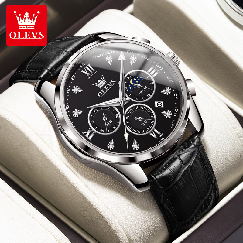 Đồng hồ nam cao cấp Olevs size 42mm,dây đeo thép không gỉ,chống nước 30m,bảo hành toàn quốc 12 tháng chính hãng Olevs