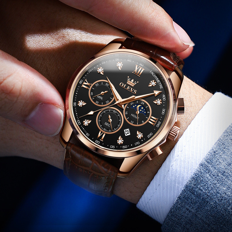 Đồng hồ nam cao cấp Olevs size 42mm,dây đeo thép không gỉ,chống nước 30m,bảo hành toàn quốc 12 tháng chính hãng Olevs