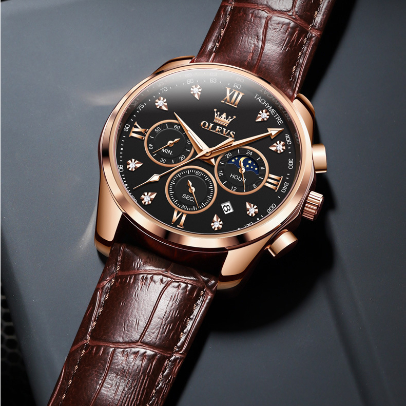 Đồng hồ nam cao cấp Olevs size 42mm,dây đeo thép không gỉ,chống nước 30m,bảo hành toàn quốc 12 tháng chính hãng Olevs