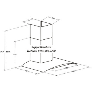 [HCM]Máy hút mùi dạng kính cong 90cm Arber AB 900F