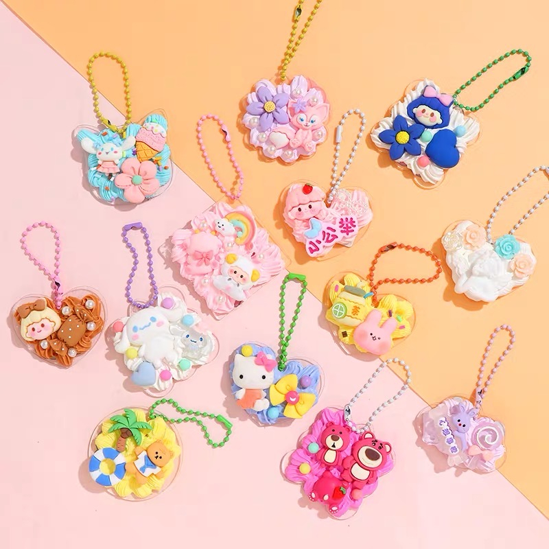 Phôi móc khóa mica set 10 miếng