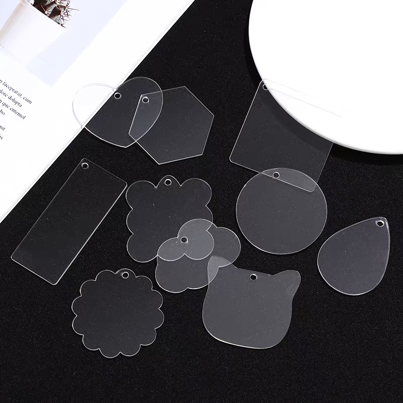 Phôi móc khóa mica set 10 miếng