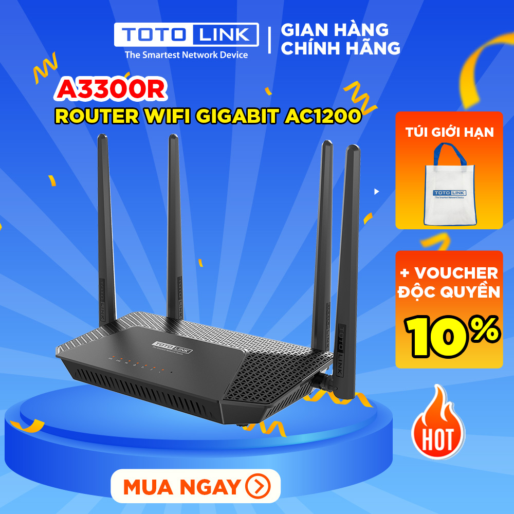 A3300R - Router Wi-Fi băng tần kép Gigabit AC1200 - Hàng chính hãng.