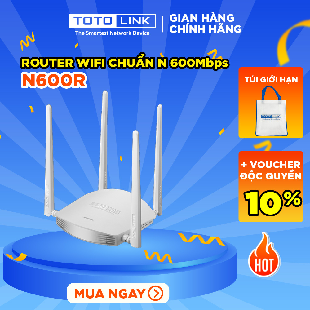 TOTOLINK N600R - Router Wi-Fi Chuẩn N 600Mbps Cục phát wifi tốc độ ổn định