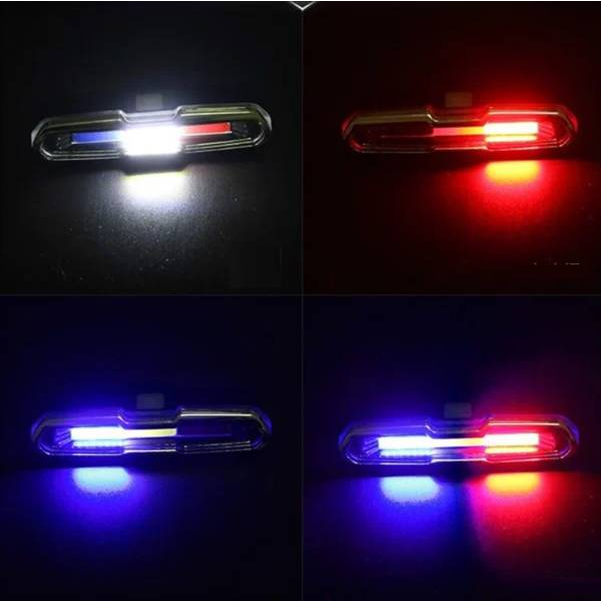 Đèn hậu gắn cọc yên xe đạp 3 màu Goofy DT008 xanh đỏ