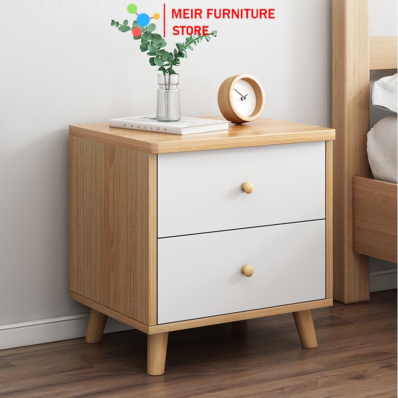 Tủ đầu giường thiết kế 2 ngăn kéo thông minh thương hiệu MEIR FURNITURE - GP174