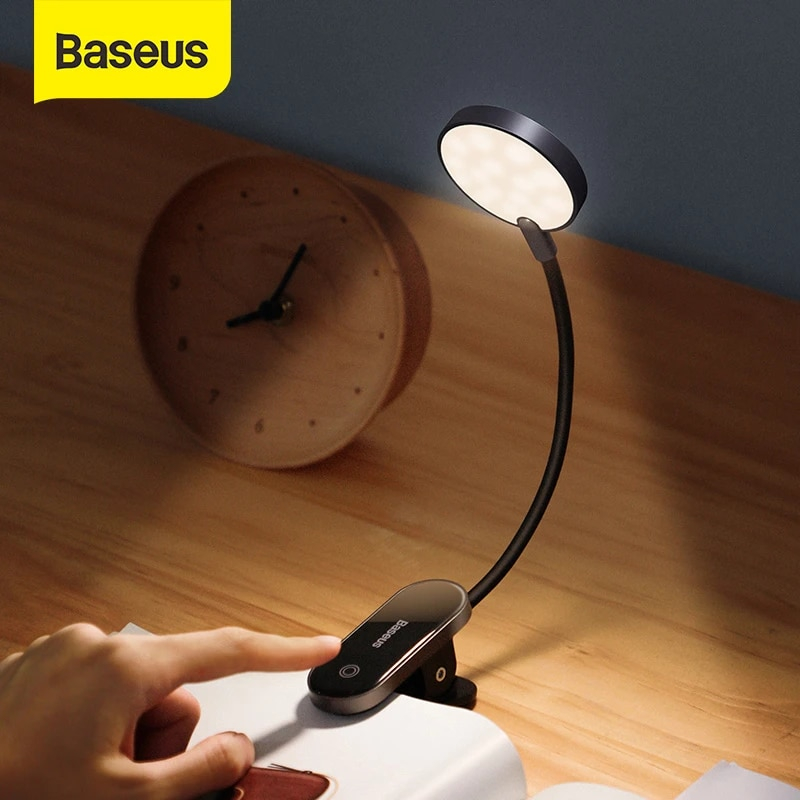 Đèn kẹp đọc sách Baseus Comfort Reading Mini Clip Lamp (Dịu mắt, chân kẹp, 3 mức sáng) DGRAD-0G