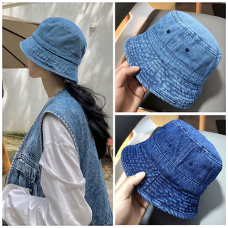  MŨ BUCKET JEAN TRƠN VIỀN VÀNH PHONG CÁCH DENIM NAM NỮ 