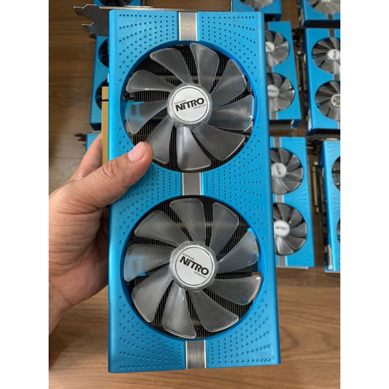 Thanh lý Vga Rx580 8G saphire Nitro xanh đèn led đẹp