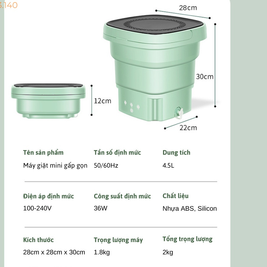 Máy Giặt Mini Máy Giặt Gấp Gọn Siêu Tiện Lợi 3/4kg/6L/8L