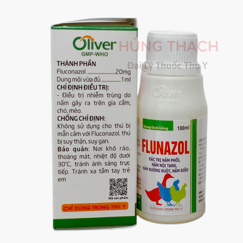 Flunazol chai 100ml - Fluconazol nấm họng, đẹn miệng, nấm phổi, nấm tạng chăm sóc vật nuôi